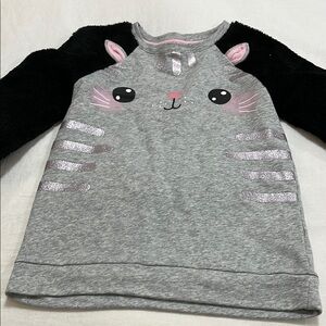 Gray and Black Kids Cat Face Top